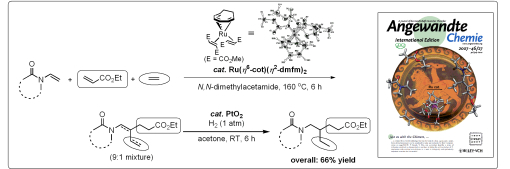 Highly selective linear cotrimerization reaction of three alkenes using a Ru complex catalyst